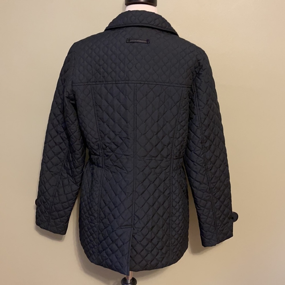 Lands’ End Women’s Small Black Quilted Lightweight Button Down Coat Front Pocket - Picture 5 of 12